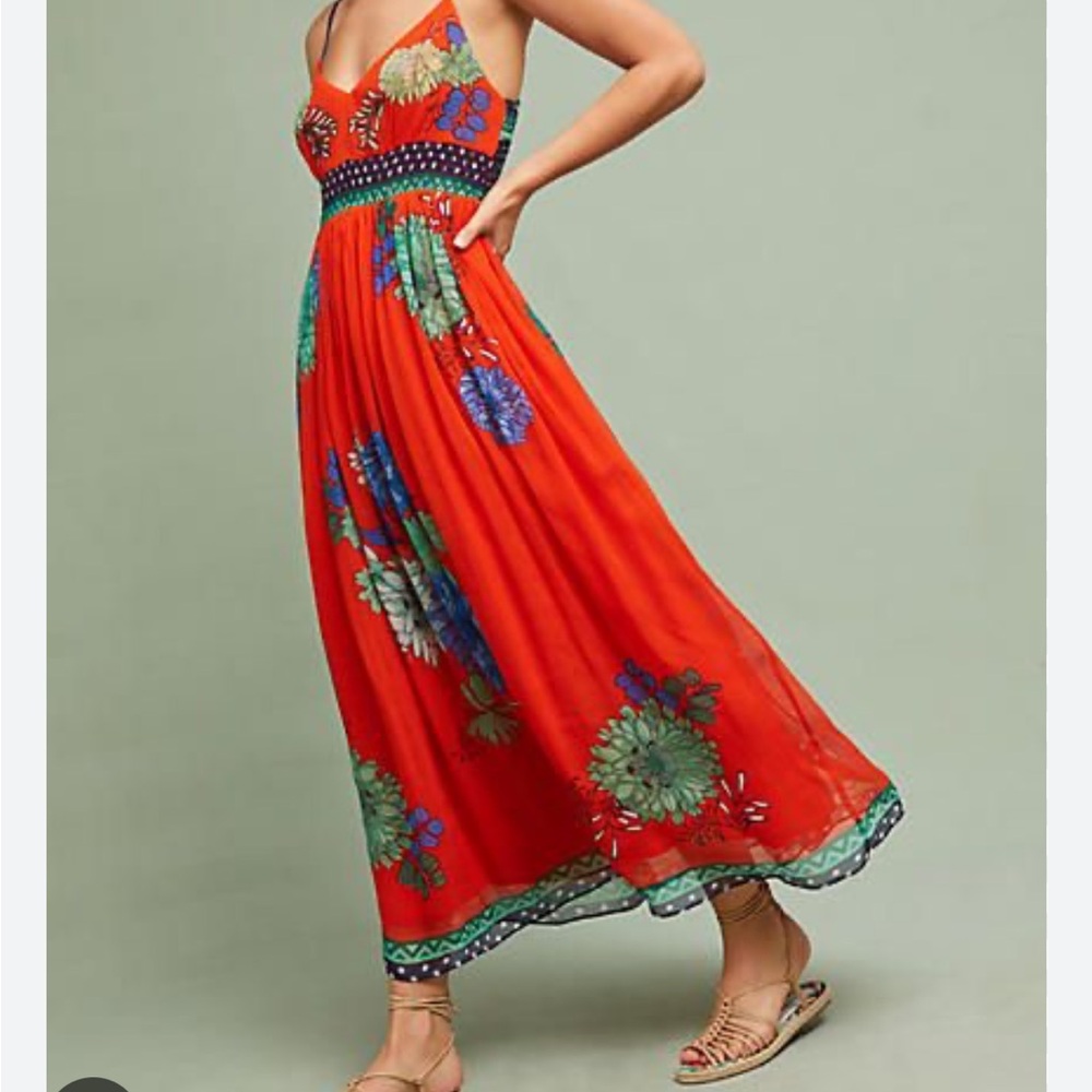 Maeve Red Floral Maxi Dress